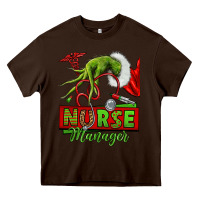 Chocolate Brown grinch hand nurse manager Heavy Core Tee - NancyCooperArtShop
