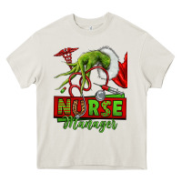 Cream grinch hand nurse manager Heavy Core Tee - NancyCooperArtShop