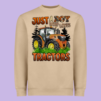 Just A Boy Who Loves Tractors Heavyweight Sweatshirt Designed By Barkaloodesign