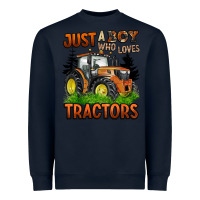 Navy just a boy who loves tractors Heavyweight Sweatshirt - BarkalooDesign