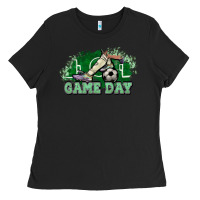 Black Game day soccer Ladies Tee - HowdyJamesFarm