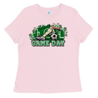 Bubblegum Pink Game day soccer Ladies Tee - HowdyJamesFarm