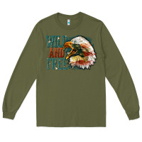 Army Green Wild and free Long Sleeve Tee - FaDigitalArtStudio