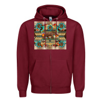 Burgundy bear native animal  pelt  tumbler Zipper Hoodie - BarkalooDesign