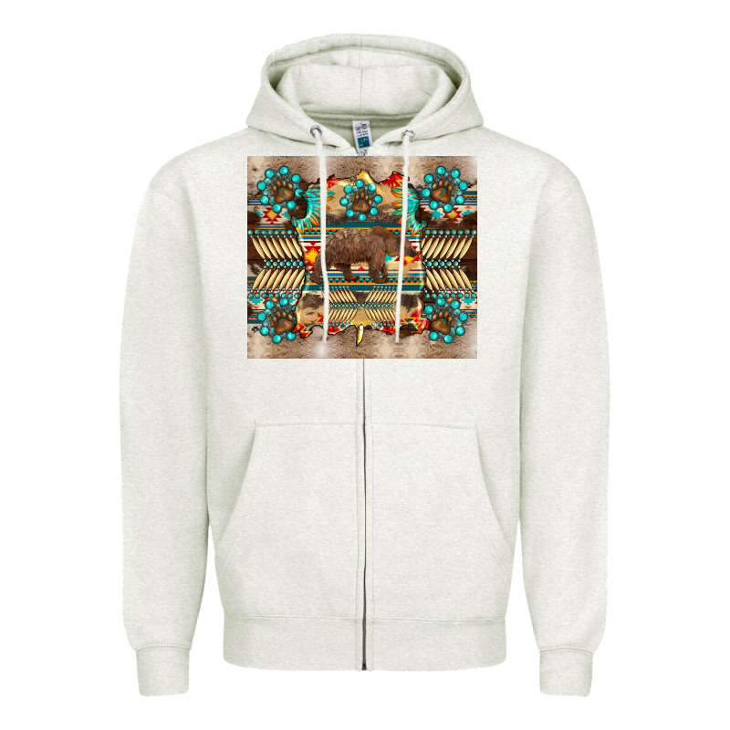 Bear Native Animal  Pelt  Tumbler Zipper Hoodie by BarkalooDesign | Teevron