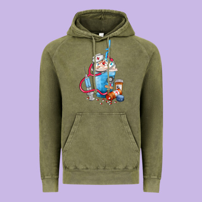 Nurse Frappe Coffee Vintage Hoodie Designed By Fadigitalartstudio