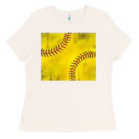 Bone distressed softball pattern Ladies Tee - TumblerDesignByShophia