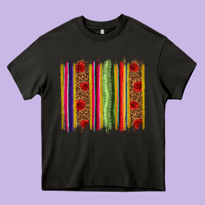 Mexico Serape Brushstroke Heavy Core Tee Designed By Texasbilliewilder
