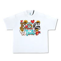 White ekg tech Urban Heavy Tee - OliviaCreatesArt