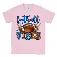 Bubblegum Pink Football vibes blue and grey team color Classic Tee - HowdyJamesFarm
