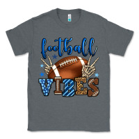 Charcoal Heather Football vibes blue and grey team color Classic Tee - HowdyJamesFarm