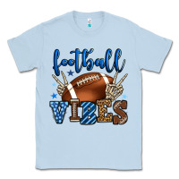 Dusty Blue Football vibes blue and grey team color Classic Tee - HowdyJamesFarm
