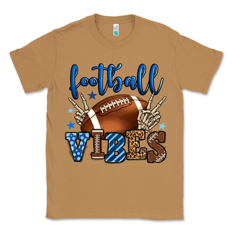 Football Vibes Blue And Grey Team Color Classic Tee by HowdyJamesFarm | Teevron