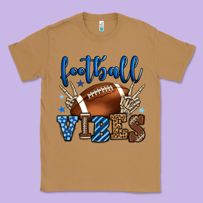 Football Vibes Blue And Grey Team Color Classic Tee Designed By Howdyjamesfarm