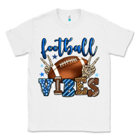 White Football vibes blue and grey team color Classic Tee - HowdyJamesFarm