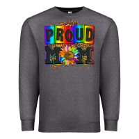 Charcoal Heather proud mom with sunflower Premium Sweatshirt - AdoDesignShop
