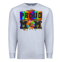 Heather Grey proud mom with sunflower Premium Sweatshirt - AdoDesignShop