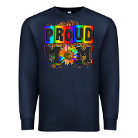 Navy proud mom with sunflower Premium Sweatshirt - AdoDesignShop