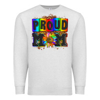 Oatmeal Heather proud mom with sunflower Premium Sweatshirt - AdoDesignShop