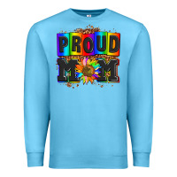 Ocean Blue proud mom with sunflower Premium Sweatshirt - AdoDesignShop