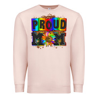 Pale Pink proud mom with sunflower Premium Sweatshirt - AdoDesignShop