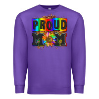 Purple proud mom with sunflower Premium Sweatshirt - AdoDesignShop
