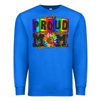 True Royal proud mom with sunflower Premium Sweatshirt - AdoDesignShop