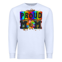 White proud mom with sunflower Premium Sweatshirt - AdoDesignShop