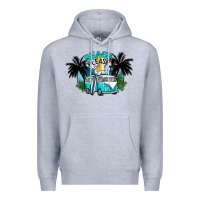Heather Grey beach please Premium Hoodie - CowhideDigitalArt