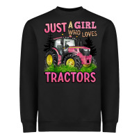 Black just a girl who loves tractors Heavyweight Sweatshirt - BarkalooDesign