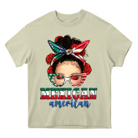 Mossy Mexican American Messy Bun Heavy Core Tee - texasbilliewilder