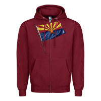 Burgundy arizona flag Zipper Hoodie - BarkalooDesign