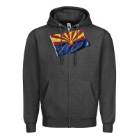 Charcoal Heather arizona flag Zipper Hoodie - BarkalooDesign