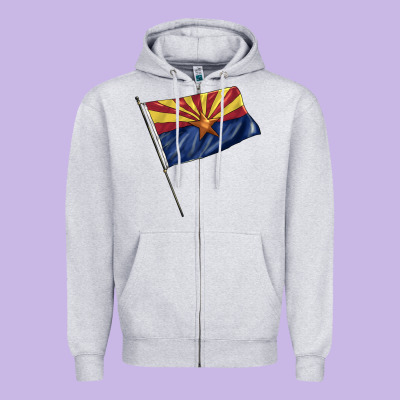 Arizona Flag Zipper Hoodie Designed By Barkaloodesign