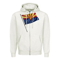 Oatmeal Heather arizona flag Zipper Hoodie - BarkalooDesign