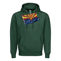 Sports Green arizona flag Zipper Hoodie - BarkalooDesign