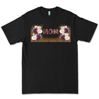 Black mom burgundy flowers with leopard Premium Tee - TumblerDesignByShophia