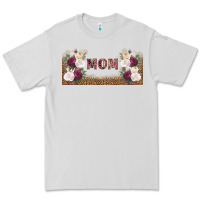 Dove Grey mom burgundy flowers with leopard Premium Tee - TumblerDesignByShophia