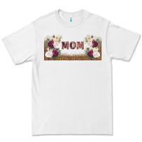 White mom burgundy flowers with leopard Premium Tee - TumblerDesignByShophia