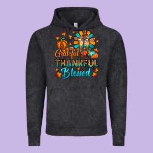 Grateful Thankful Blessed Thanksgiving Cold Drink Vintage Hoodie Designed By Fadigitalartstudio