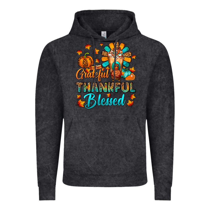 Grateful Thankful Blessed Thanksgiving Cold Drink Vintage Hoodie by FaDigitalArtStudio | Teevron