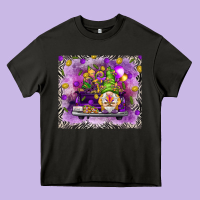 Mardi Gras Gnome On The Truck Heavy Core Tee Designed By Nancycooperartshop