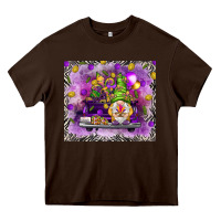 Chocolate Brown Mardi Gras gnome on the truck Heavy Core Tee - NancyCooperArtShop