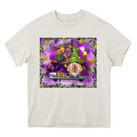 Cream Mardi Gras gnome on the truck Heavy Core Tee - NancyCooperArtShop