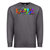 Charcoal Heather pride love butterflies Premium Sweatshirt - AdoDesignShop
