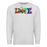 Dove Grey pride love butterflies Premium Sweatshirt - AdoDesignShop