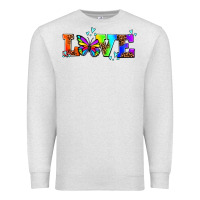 Oatmeal Heather pride love butterflies Premium Sweatshirt - AdoDesignShop
