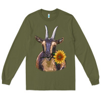Army Green dark goat Long Sleeve Tee - RanaPortraitStore