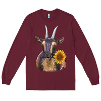 Burgundy dark goat Long Sleeve Tee - RanaPortraitStore
