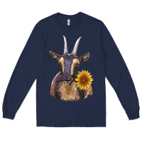 Navy dark goat Long Sleeve Tee - RanaPortraitStore